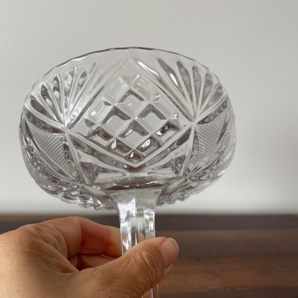 Vintage Dessert Dish, Glass Pedestal Candy Dish or Dessert Dish 5.5" H x 5" W - Picture 3 of 9